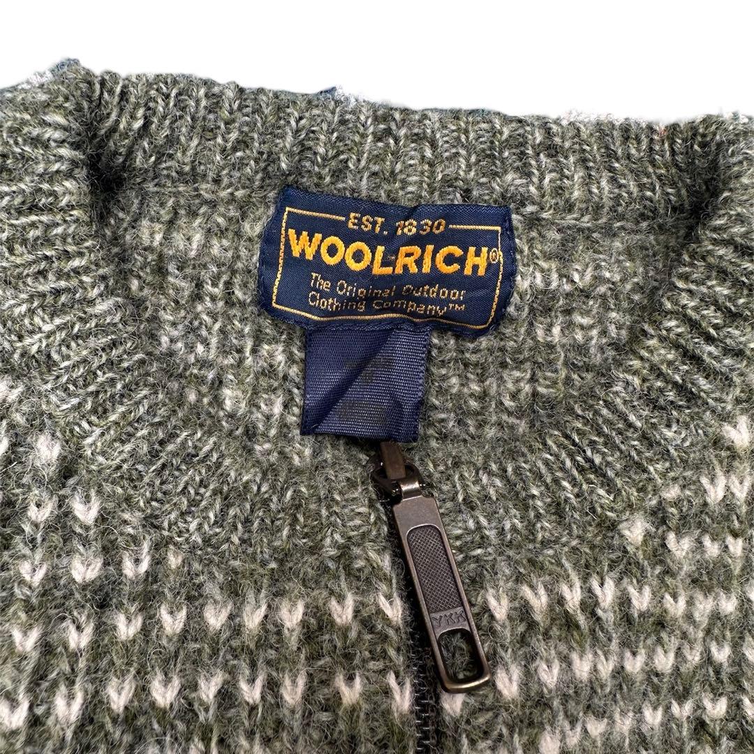 希少 WOOL RICH ウールリッチ バーズアイ ジップセーター M — image 3