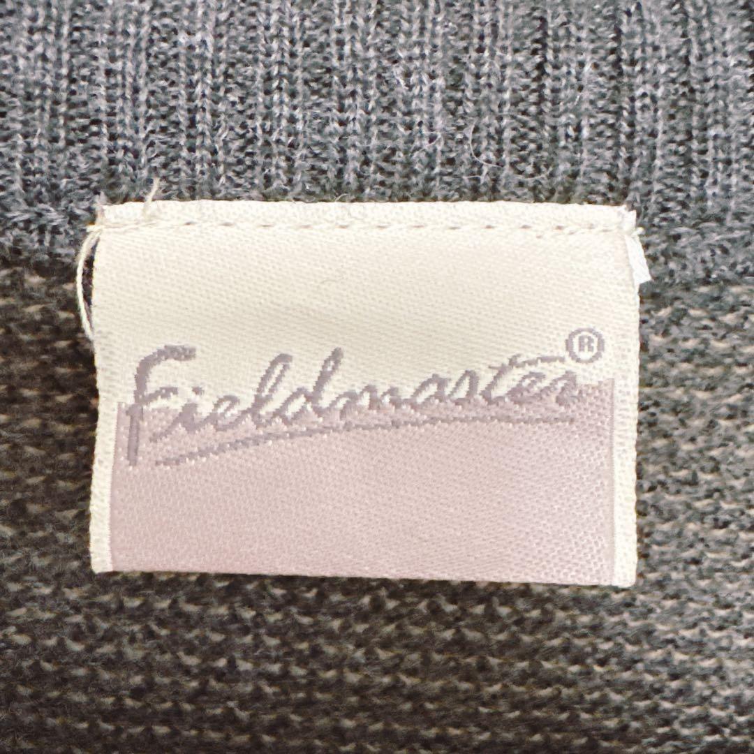 Fieldmaster イタリア製チェック柄ニットグレー×ブラウンXL長袖メンズ — image 3