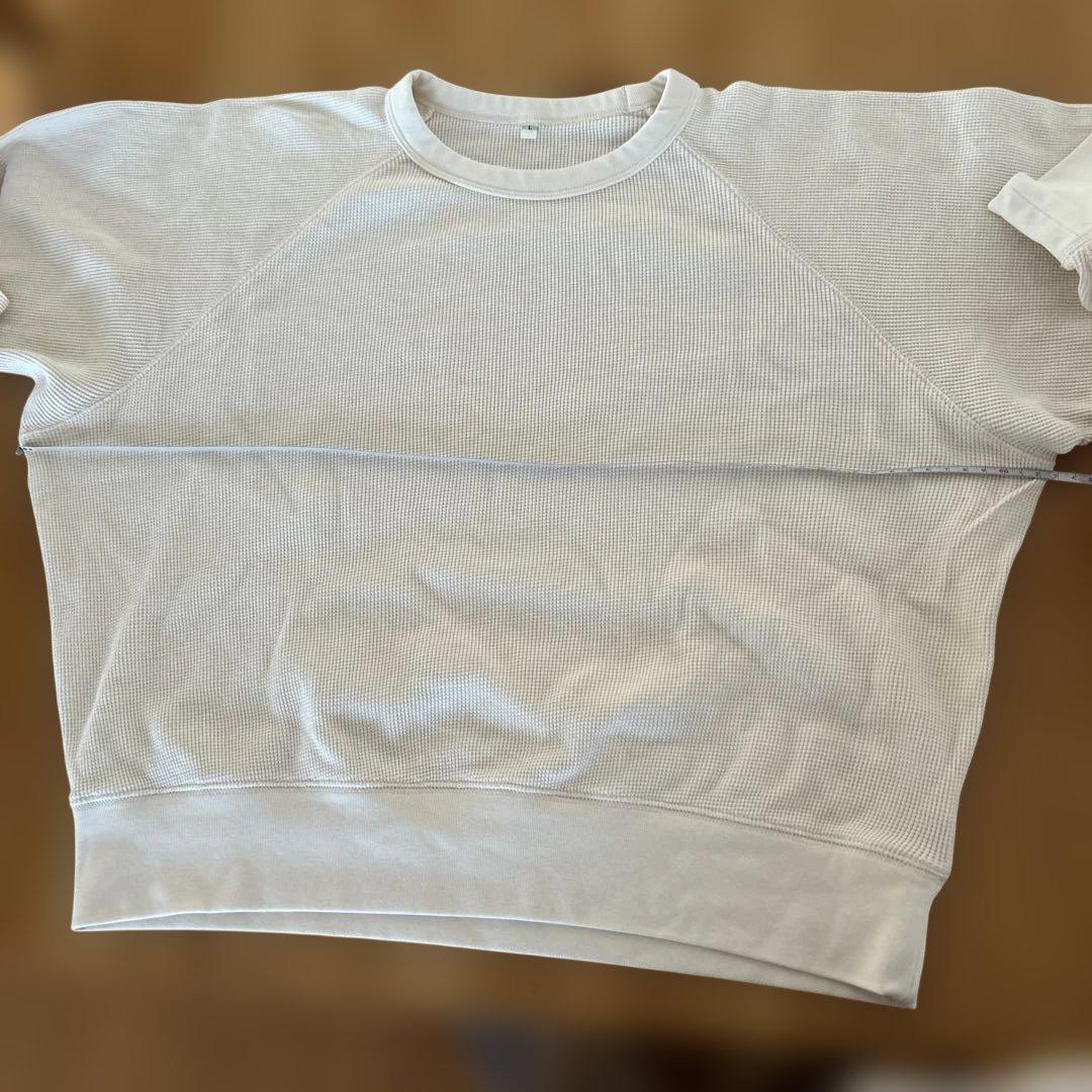 値下げ‼️ ワッフル編みクルーネック長袖Ｔシャツ 生成 — image 5