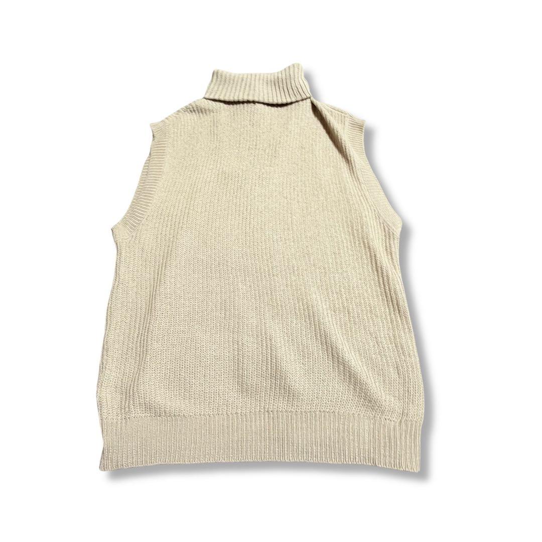 ニットベスト　ハーフジップ　ベージュ　春夏 重ね着 ゆったり　体型カバー — image 4