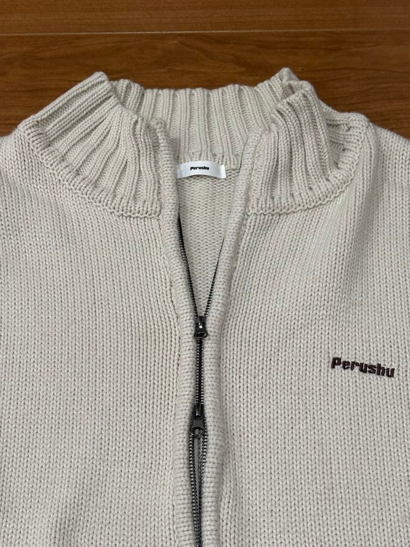 Perushu ジップアップ ニット スウェット — image 2