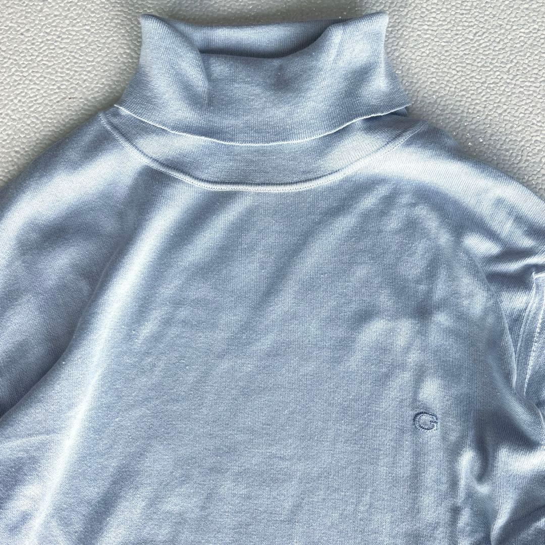 【メンズ/L】GUCCI　グッチ　コットン100％　ハイネック　ニット　ブルー — image 4
