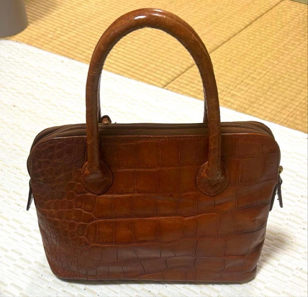 MANISETTI ハンドバッグ イタリア製 本革 クロコ型押し トートバッグ — image 2