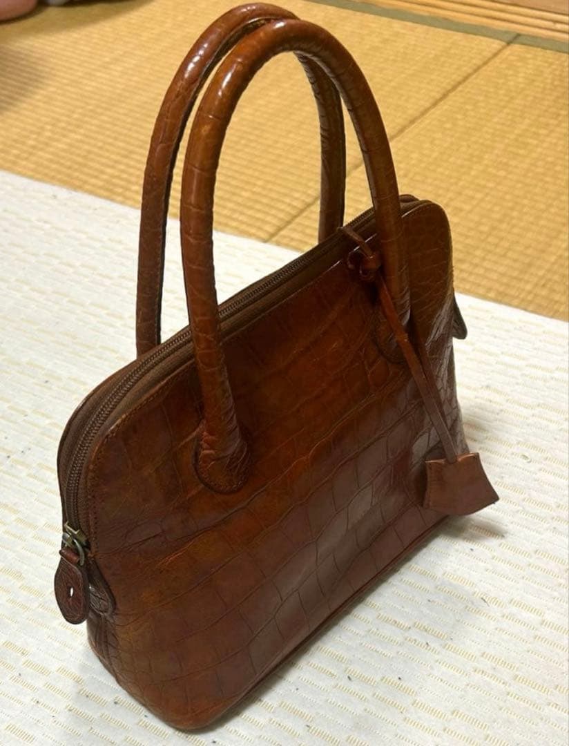 MANISETTI ハンドバッグ イタリア製 本革 クロコ型押し トートバッグ — image 3