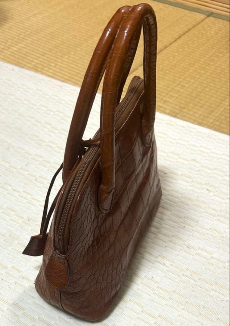 MANISETTI ハンドバッグ イタリア製 本革 クロコ型押し トートバッグ — image 4
