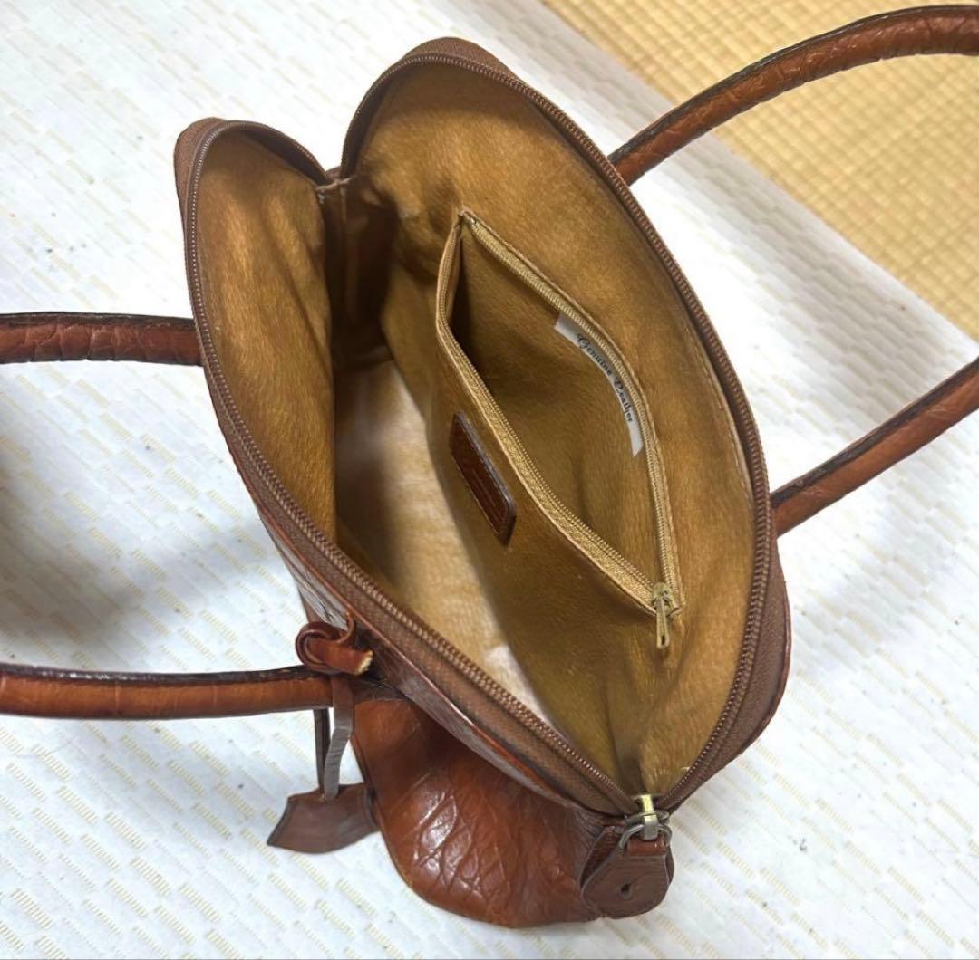 MANISETTI ハンドバッグ イタリア製 本革 クロコ型押し トートバッグ — image 5