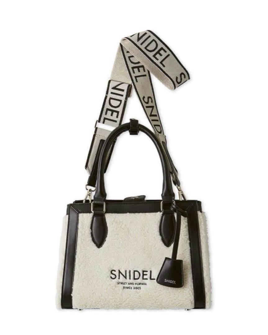 【新品未使用】SNIDEL スナイデル ボアロゴバッグ ハンドバッグショルダー付 — image 2