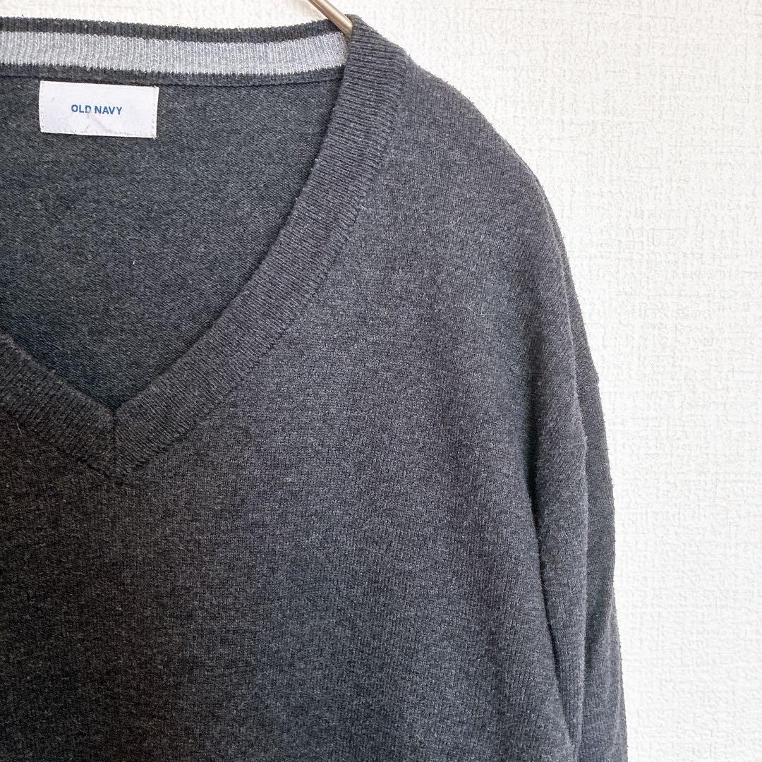 オールドネイビー Vネックセーター 無地 L 灰色 綿混 シンプル 秋服 — image 5