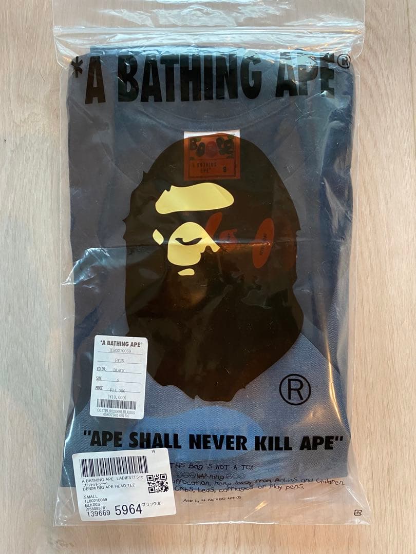 A BATHING APE DENIM BIG APE HEAD TEE — image 2