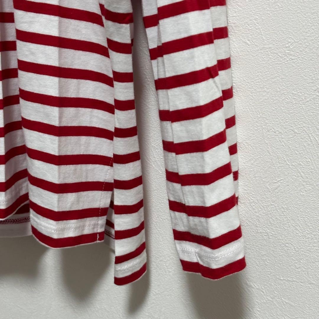 赤と白のストライプ長袖Tシャツ — image 3