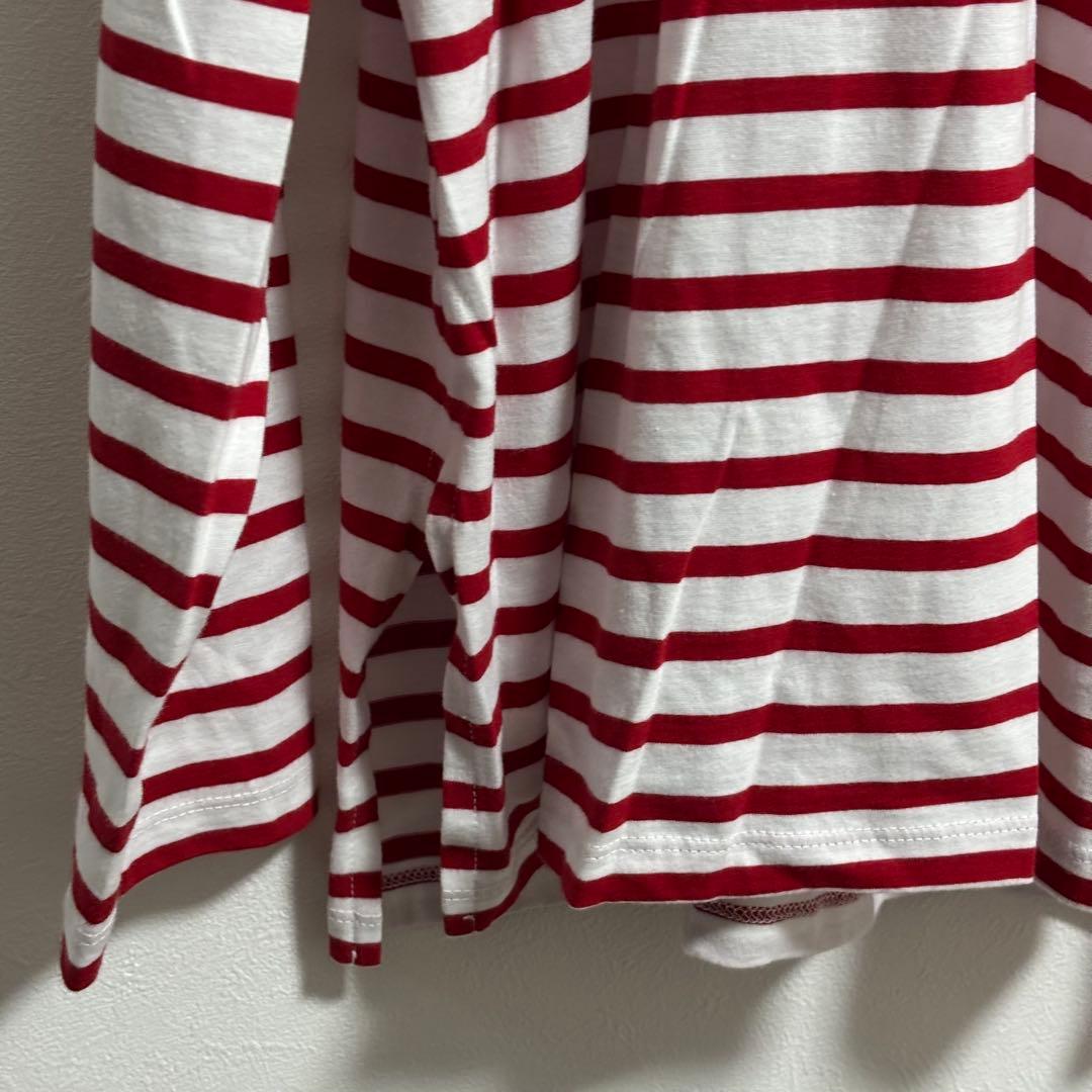 赤と白のストライプ長袖Tシャツ — image 4