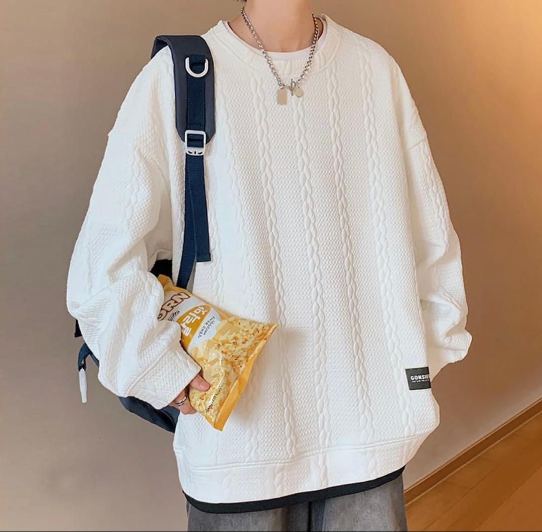 ✨新品未使用✨トレーナー メンズ 長袖Tシャツホワイト XXXLサイズ 秋服 — image 4
