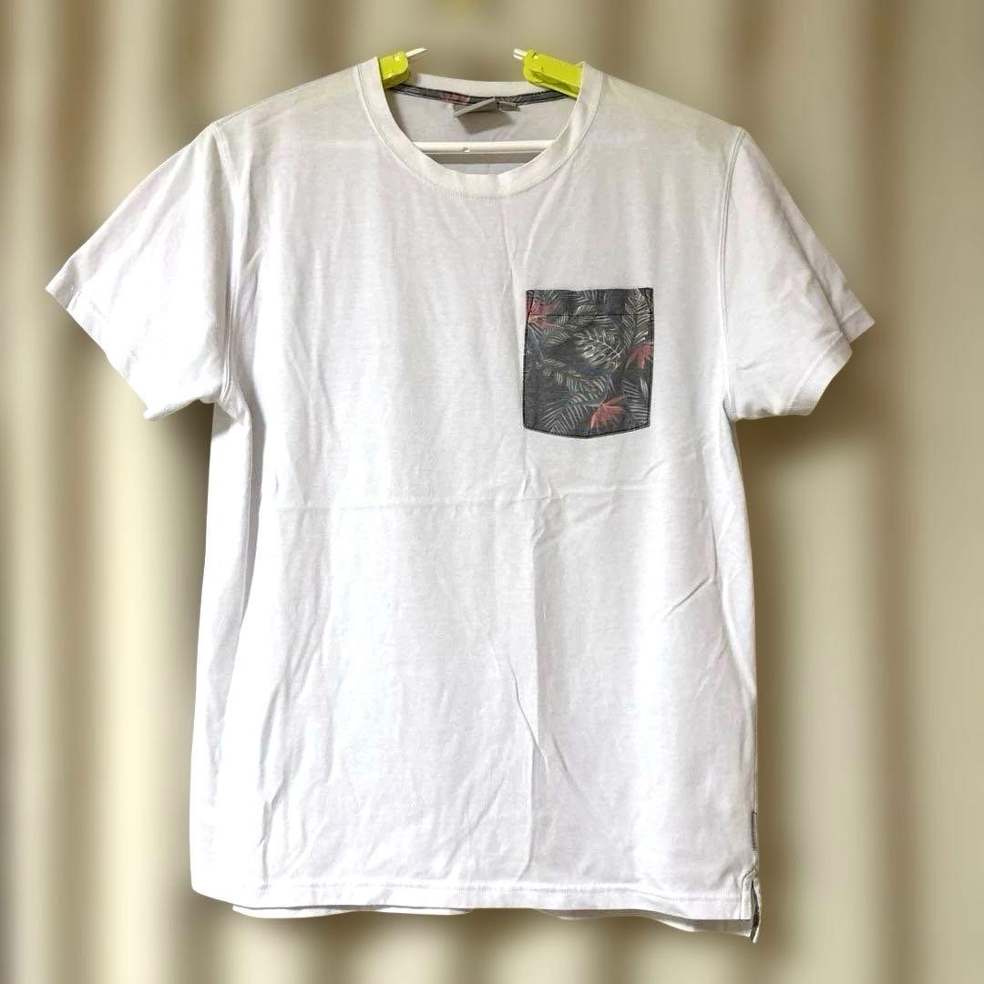 DEAR LAUREL ボタニカル柄ポケット Tシャツ 白 Mサイズ — image 2