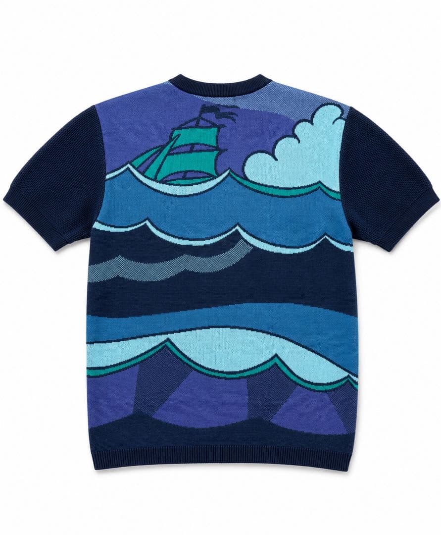 Modigliani サマーニット 半袖 総柄 ヨット Tシャツ — image 2