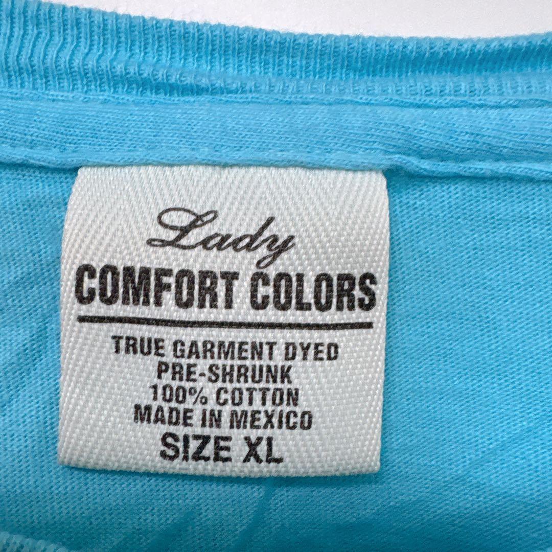 コンフォートカラーズ Tシャツ クルーネック 半袖 ロゴ XL 青 綿 普段着 — image 3