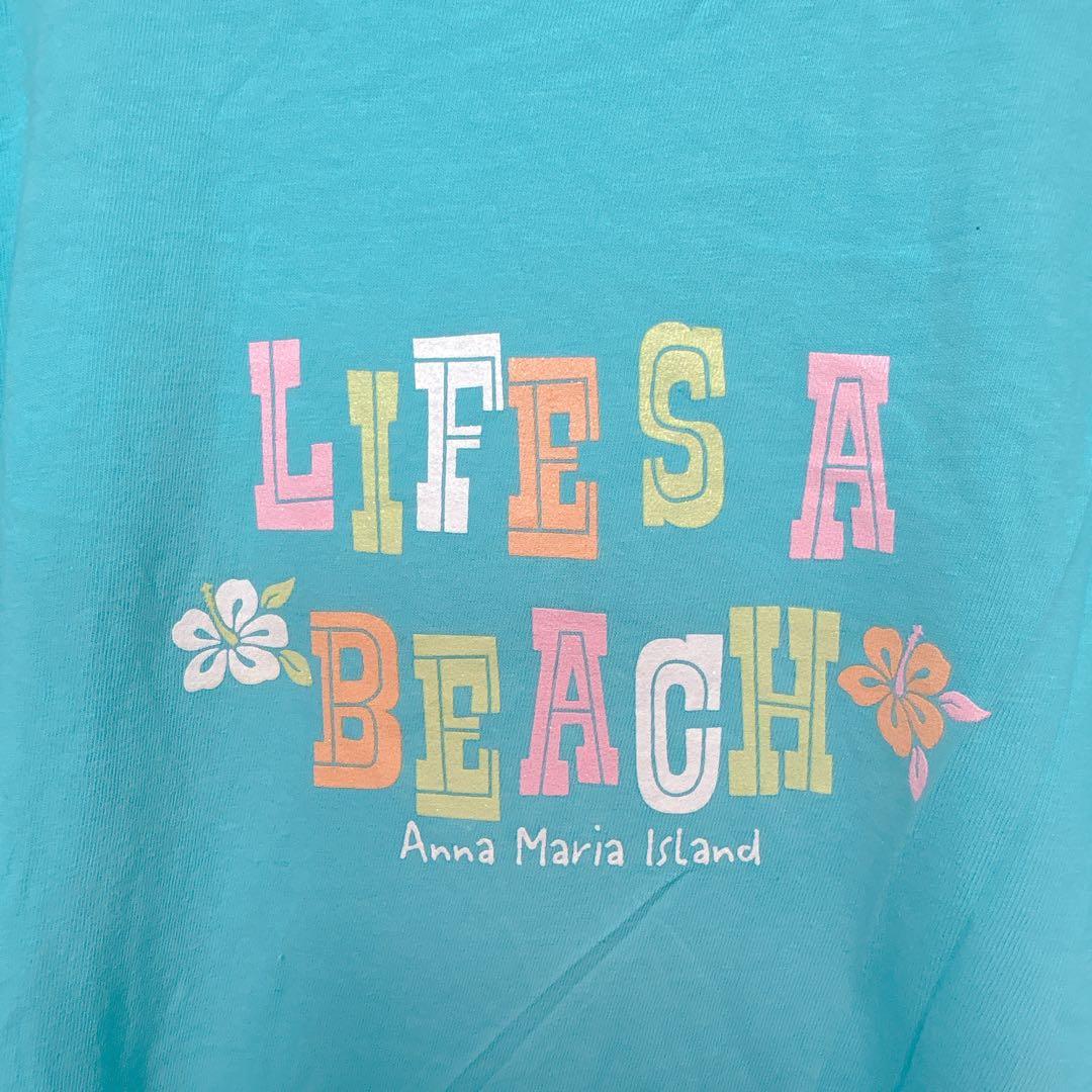 コンフォートカラーズ Tシャツ クルーネック 半袖 ロゴ XL 青 綿 普段着 — image 4