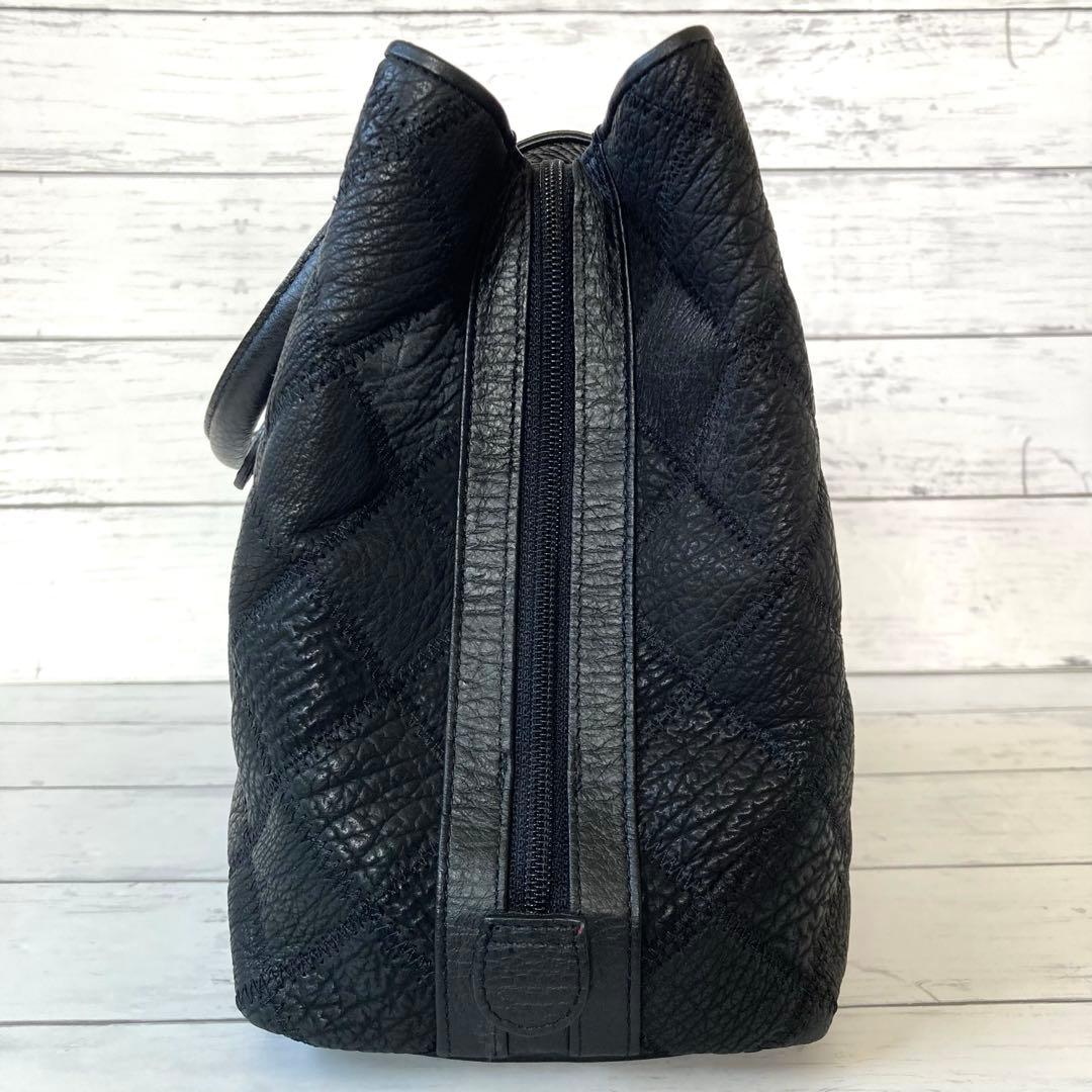 ✨希少品✨未使用✨本革 パッチワークレザー ハンドバッグ ブラック フォーマル — image 4