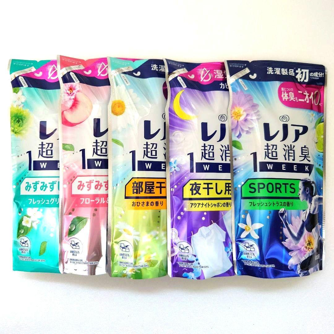 P＆G　レノア　超消臭　1WEEK　　詰替用　柔軟剤　各1袋　計5袋　A — image 2