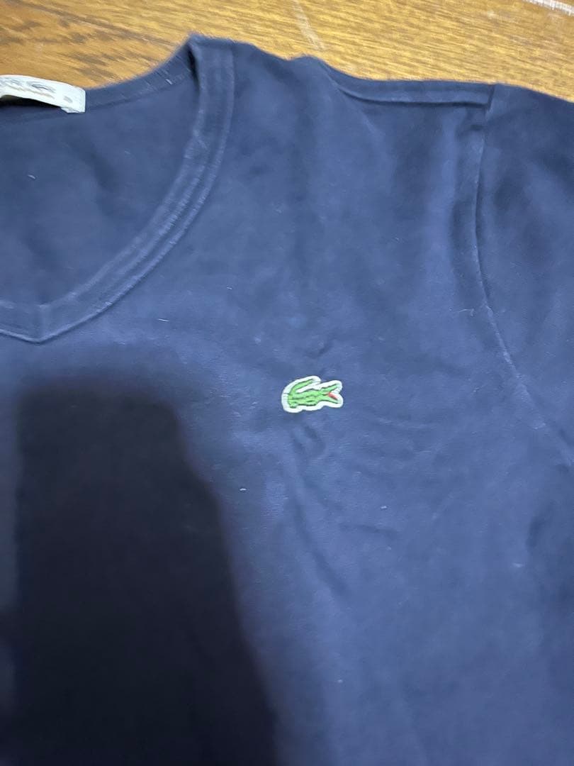 LACOSTE Vネック Tシャツ ネイビー サイズ3 — image 2