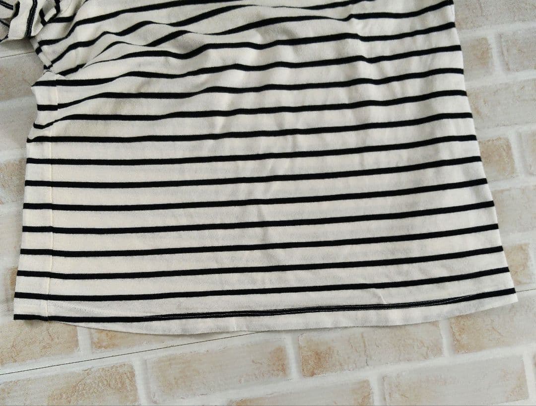 レディース　半袖　Tシャツ　ビジュー　ボーダー　カットソー　M — image 5
