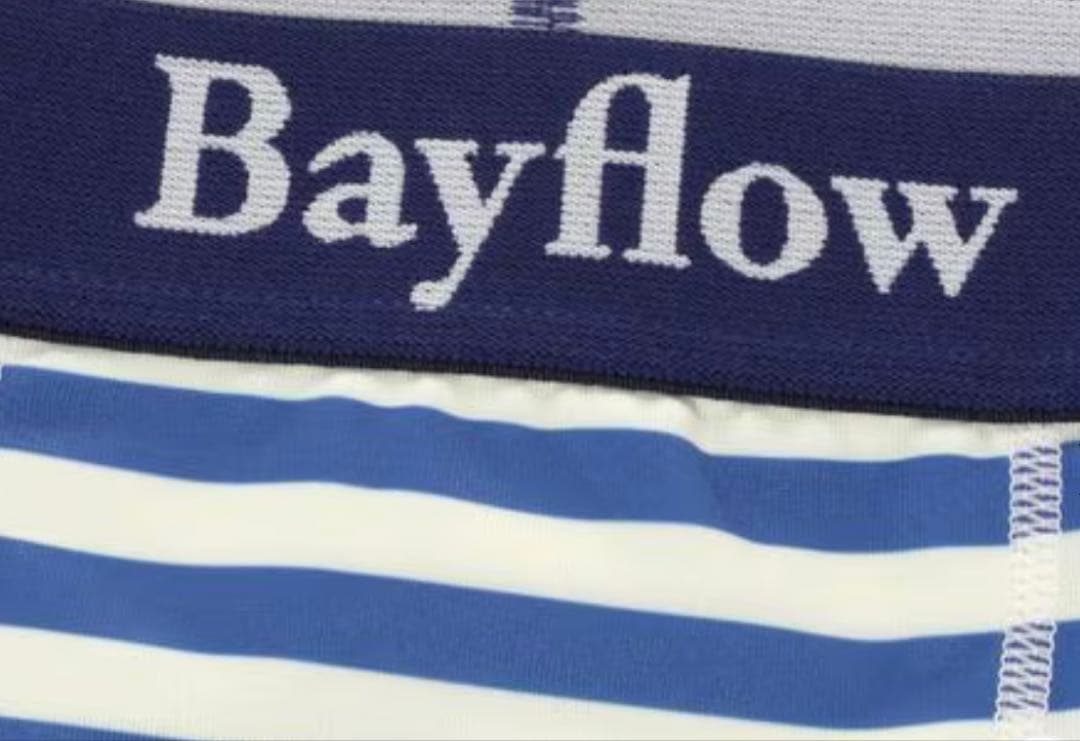 BAYFLOW ロゴリブストライプボクサーパンツ ブルー M — image 4