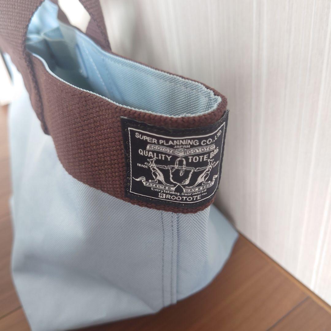 ​新品・タグ付_ROOTOTEルートート ミニトートバッグ ブルー×ブラウン — image 4