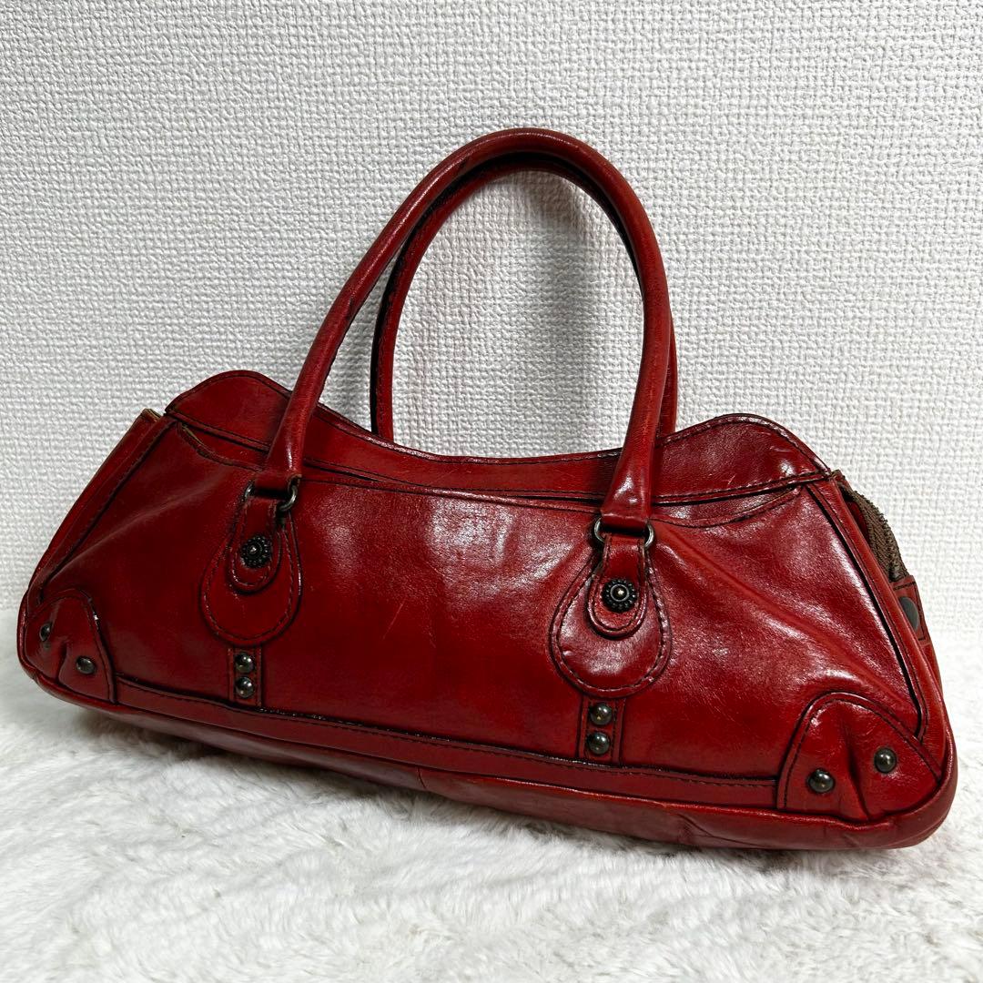 美品✨Dakota スタッズ　肩掛け　本革　ハンドバッグ　赤 — image 2