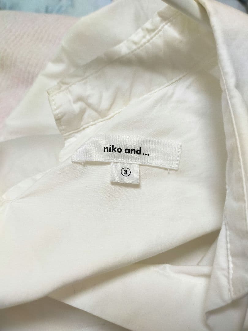 ホワイト 半袖 シャツワンピース コットン100%Niko and… size3 — image 5