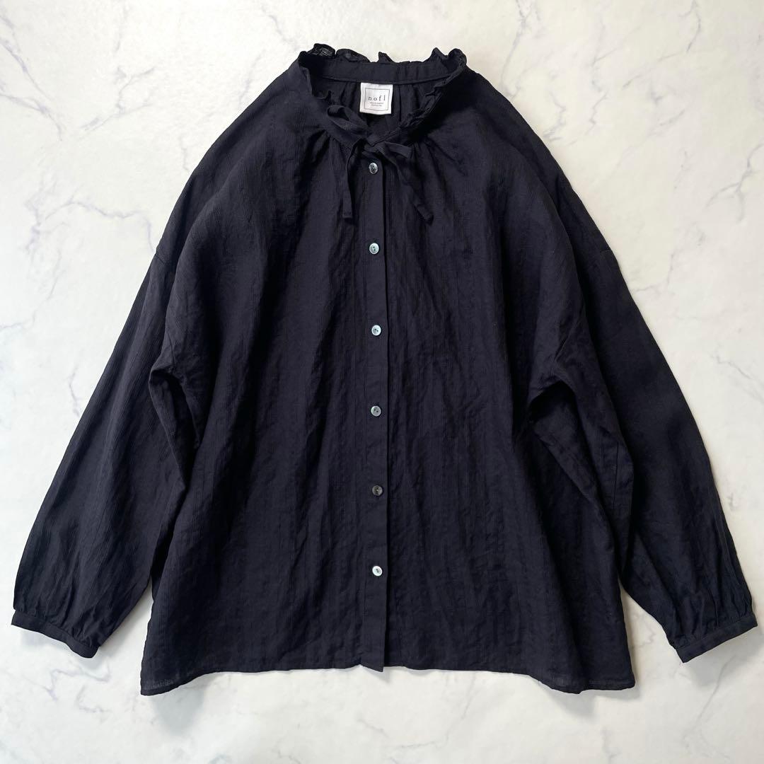 【美品】 nofl リネンドビーフリルブラウス M〜L 定価12,980円 — image 2