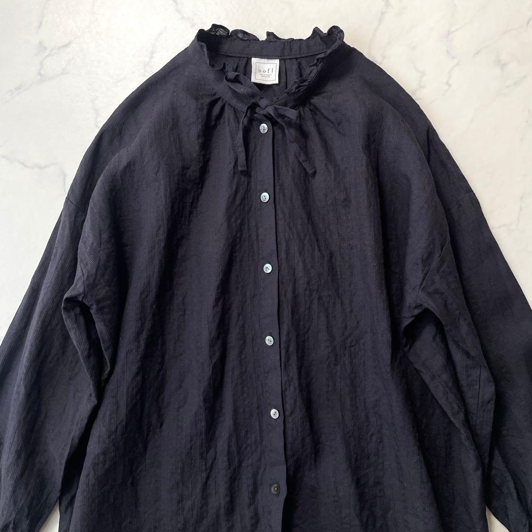 【美品】 nofl リネンドビーフリルブラウス M〜L 定価12,980円 — image 3