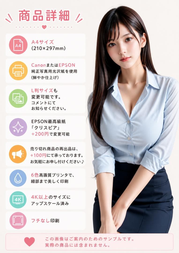 AI美女 A4 L判 ポスター 可愛い 美人 水着 アート c062615 — image 3