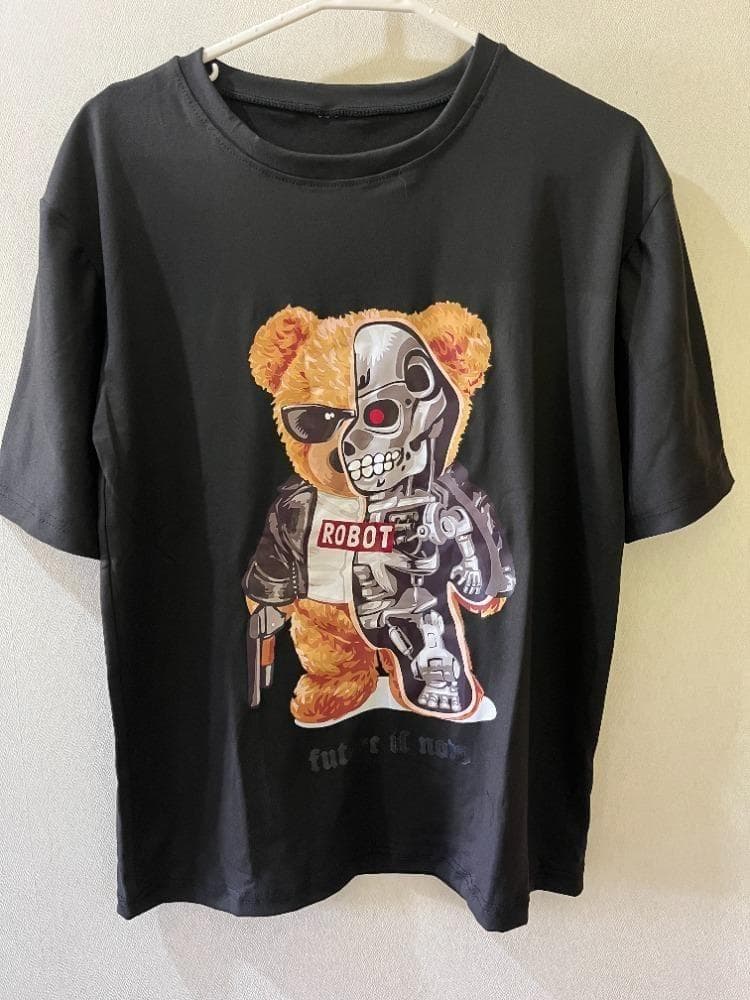 ❤️メンズTシャツセットアップクマロボサイズ L 黒 ❤️ — image 2