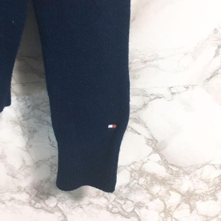 トミーヒルフィガー　ワンポイント刺繍　フラッグロゴ　ニット　ネイビー　Ｓ☆ — image 5