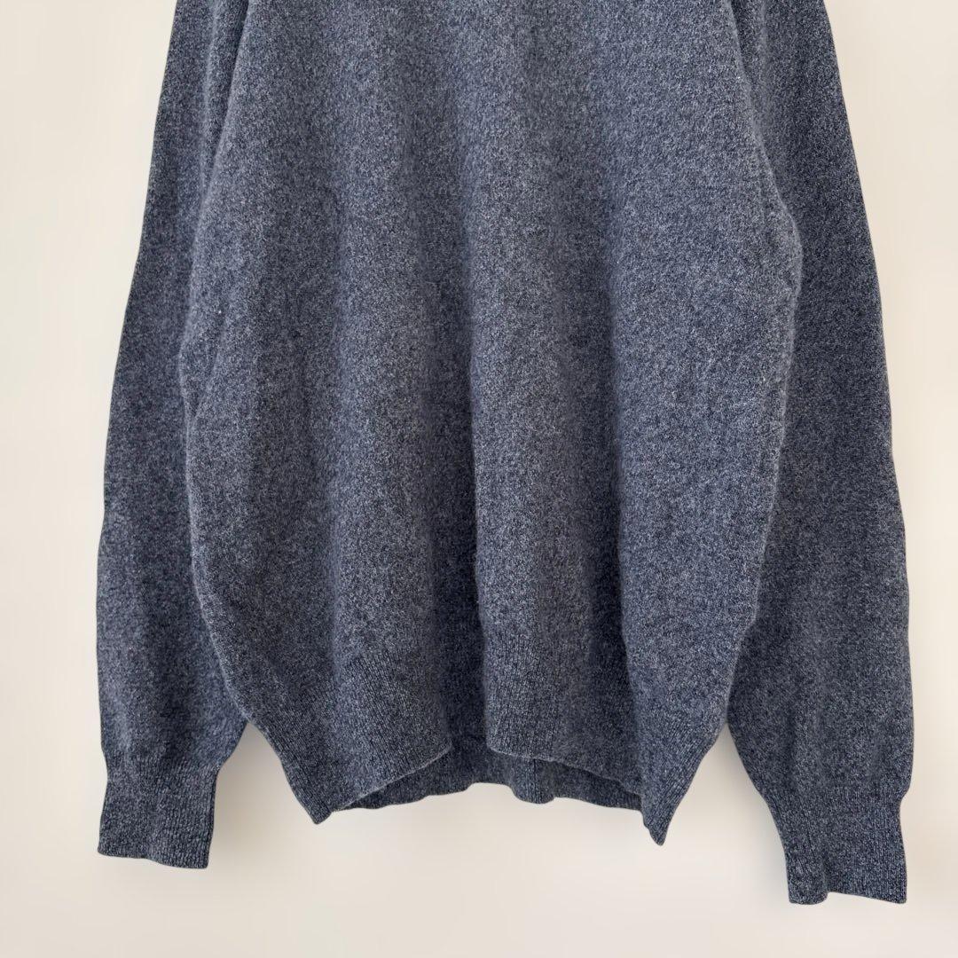 カシミヤブレンド ハイネックニット 薄手 くすみブルー シンプル無地【M】 — image 4