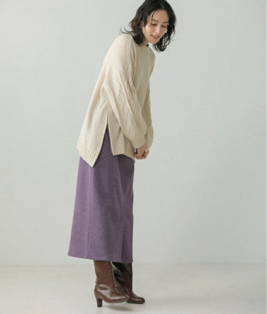 新品未使用タグ付★Bou Jeloud ケーブル柄裾ZIPHNニット — image 5