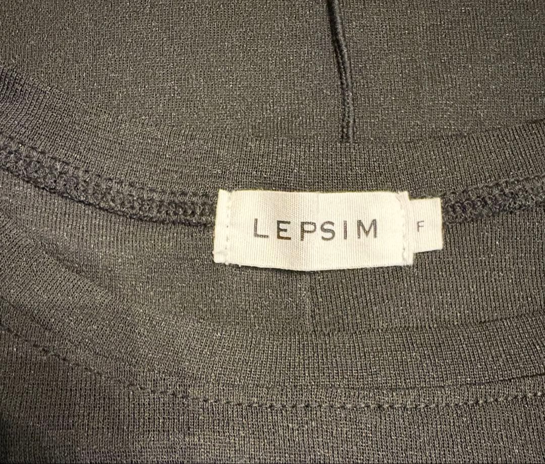 LEPSIM シアー長袖カットソー ブラック×ワインレッドバイカラー — image 5