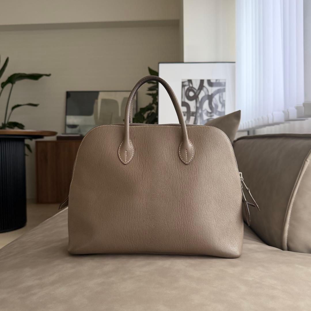 HERMES ボリード 30 1923 エトゥープ シェーブル ハンドバッグ — image 2