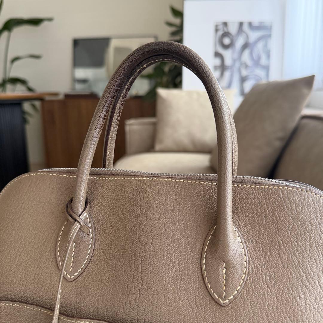 HERMES ボリード 30 1923 エトゥープ シェーブル ハンドバッグ — image 3