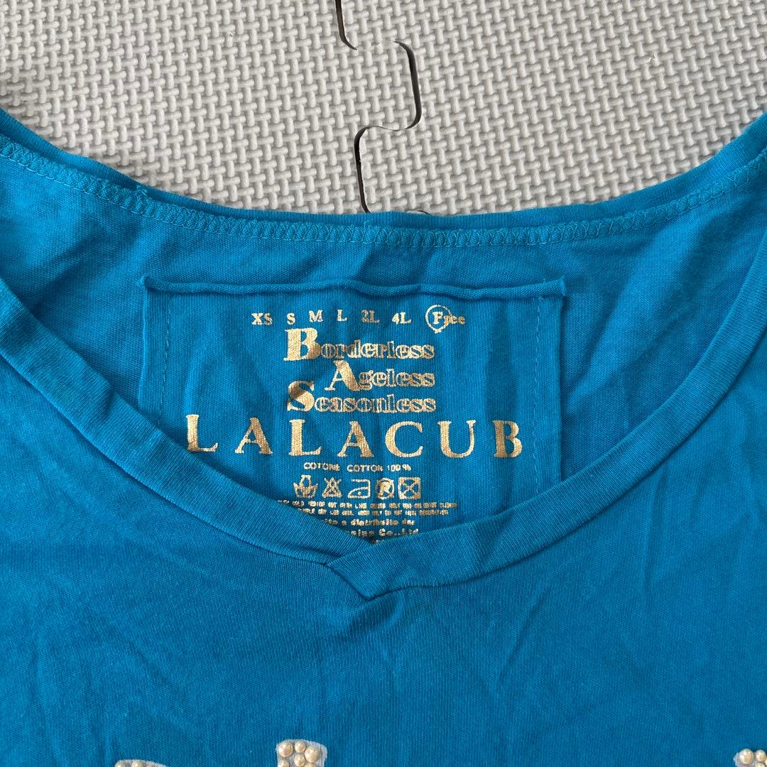 LALACUB ララキューブ半袖Tシャツ ブルー　フリーサイズ — image 2