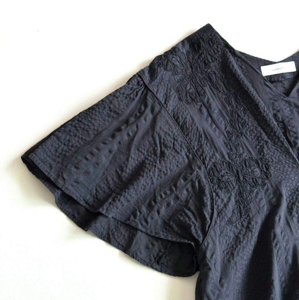 normment　エンブロイダリー　ブラウス　刺繍　Vネック　フレアスリーブ — image 4