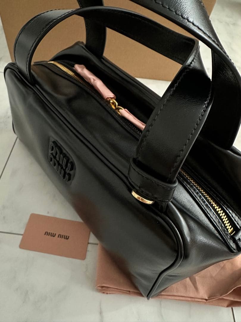 正規品　25aw miumiu レザー　コニャック　バッグ　PRADA — image 3