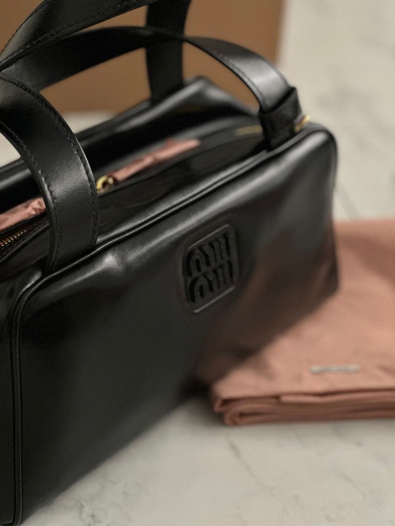 正規品　25aw miumiu レザー　コニャック　バッグ　PRADA — image 4