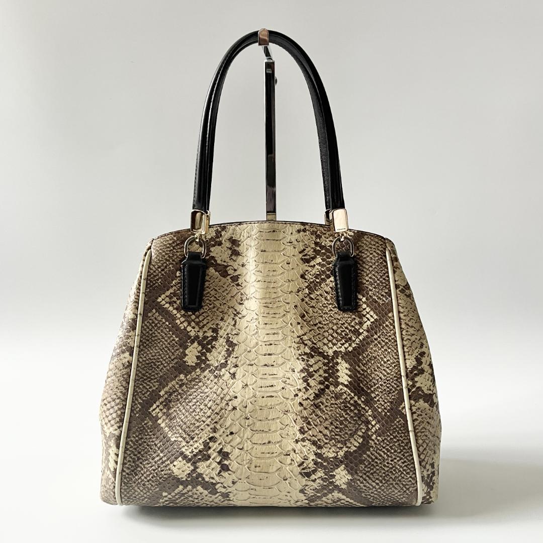 廃番★レア★COACH F35876 ミネッタ パイソン型押し ハンドバッグ — image 3
