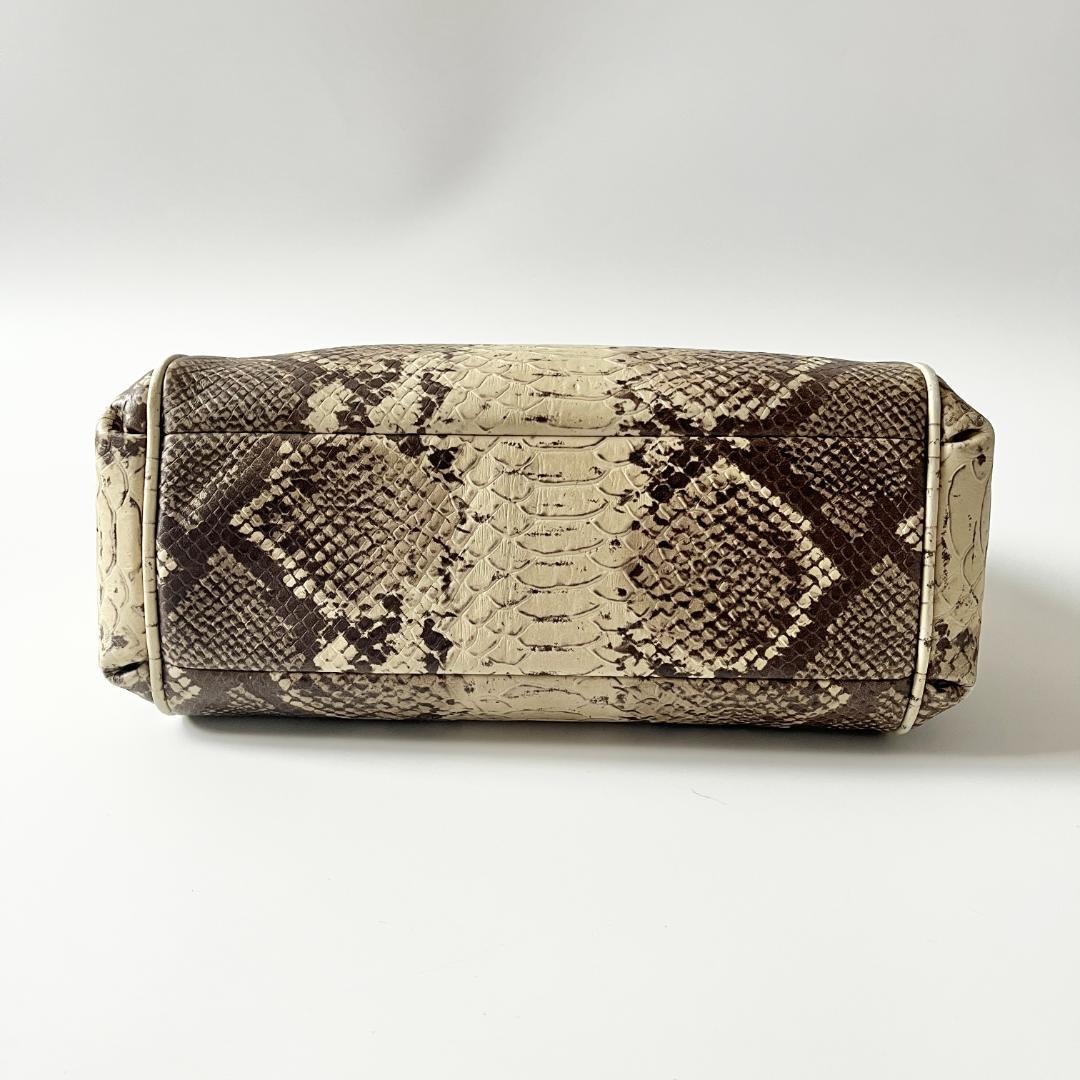 廃番★レア★COACH F35876 ミネッタ パイソン型押し ハンドバッグ — image 4