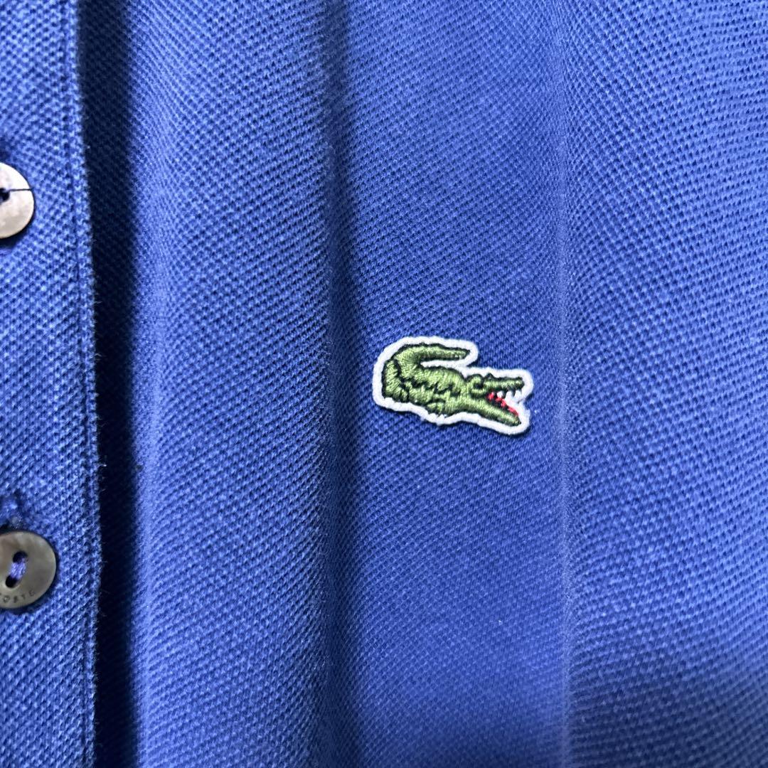 LACOSTE ポロワンピース M ブルー 鹿の子 ベルト付き — image 4
