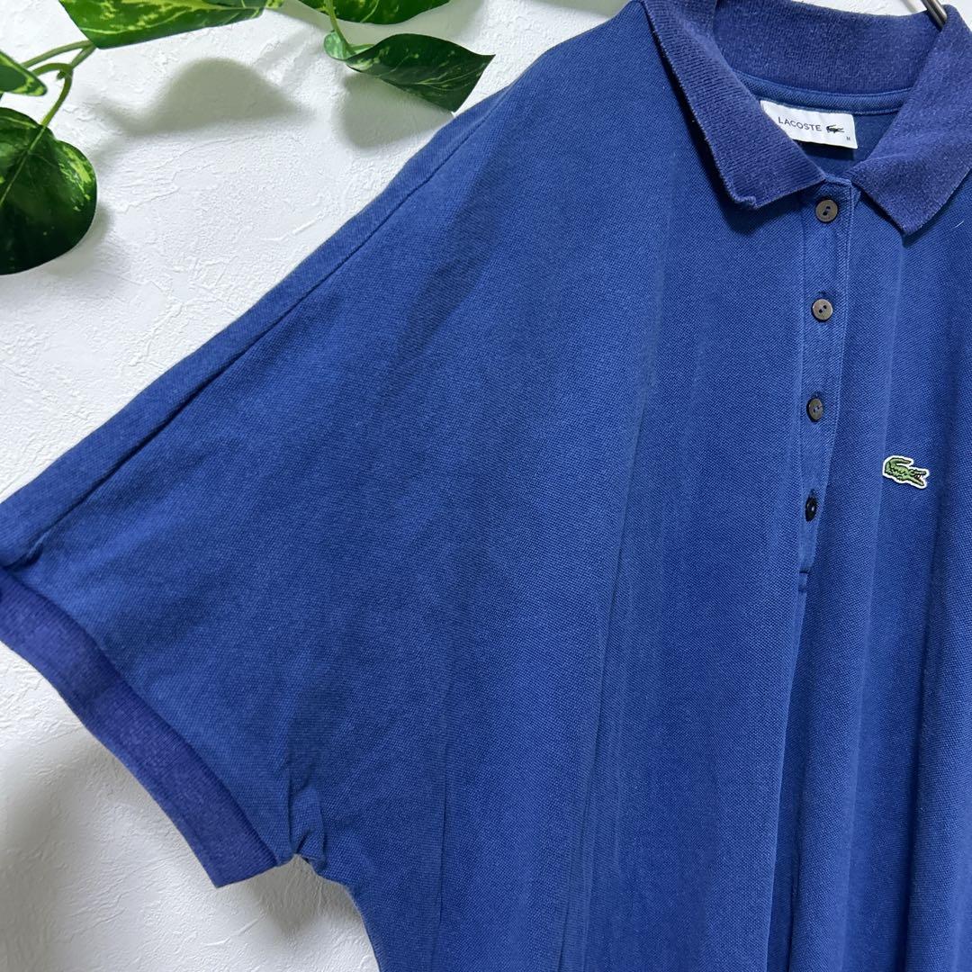 LACOSTE ポロワンピース M ブルー 鹿の子 ベルト付き — image 5