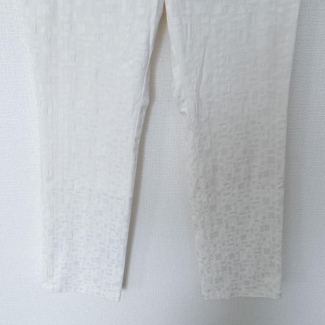 ジョリーローブ Jolie Robe パンツ ジャガード風 9号 白 きれいめ — image 3