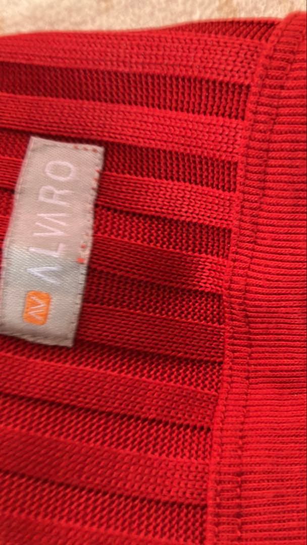 ALVARO 半袖 リブニット レッド Mサイズ — image 4