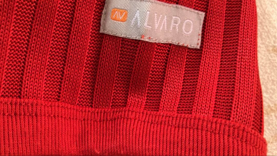 ALVARO 半袖 リブニット レッド Mサイズ — image 5
