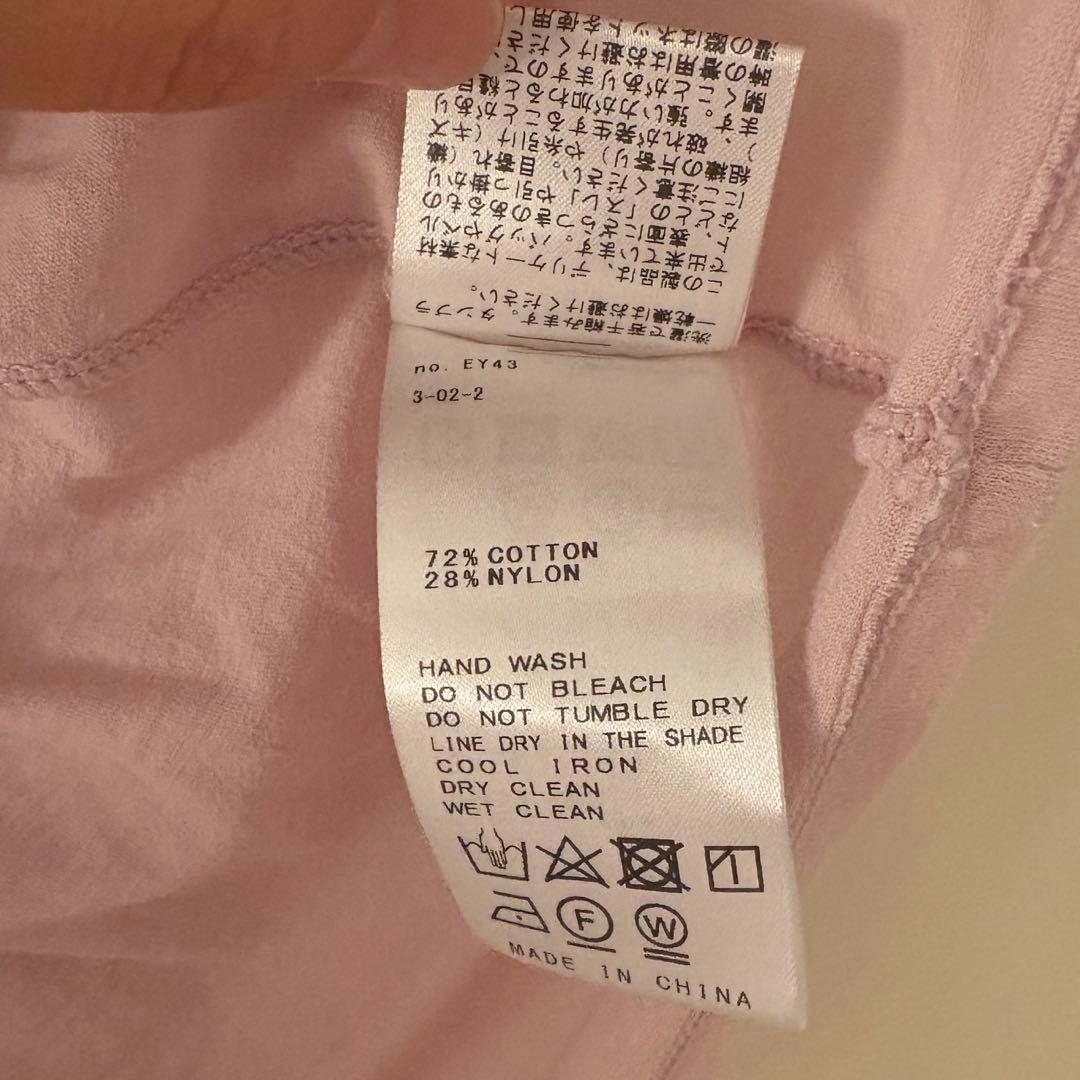 クルーネックシアーロングTシャツ　ピンク　シアー　透け　ロンT 薄手 — image 4